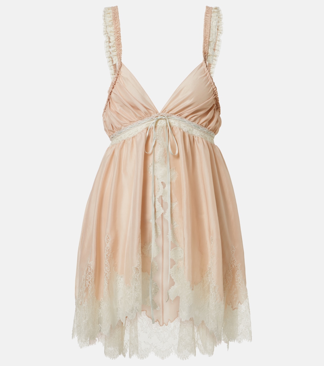 Топ из шелкового понге с кружевной отделкой Chloé, Powdery Pink
Топ из шелкового понге с кружевной отделкой Chloé, Powdery Pink