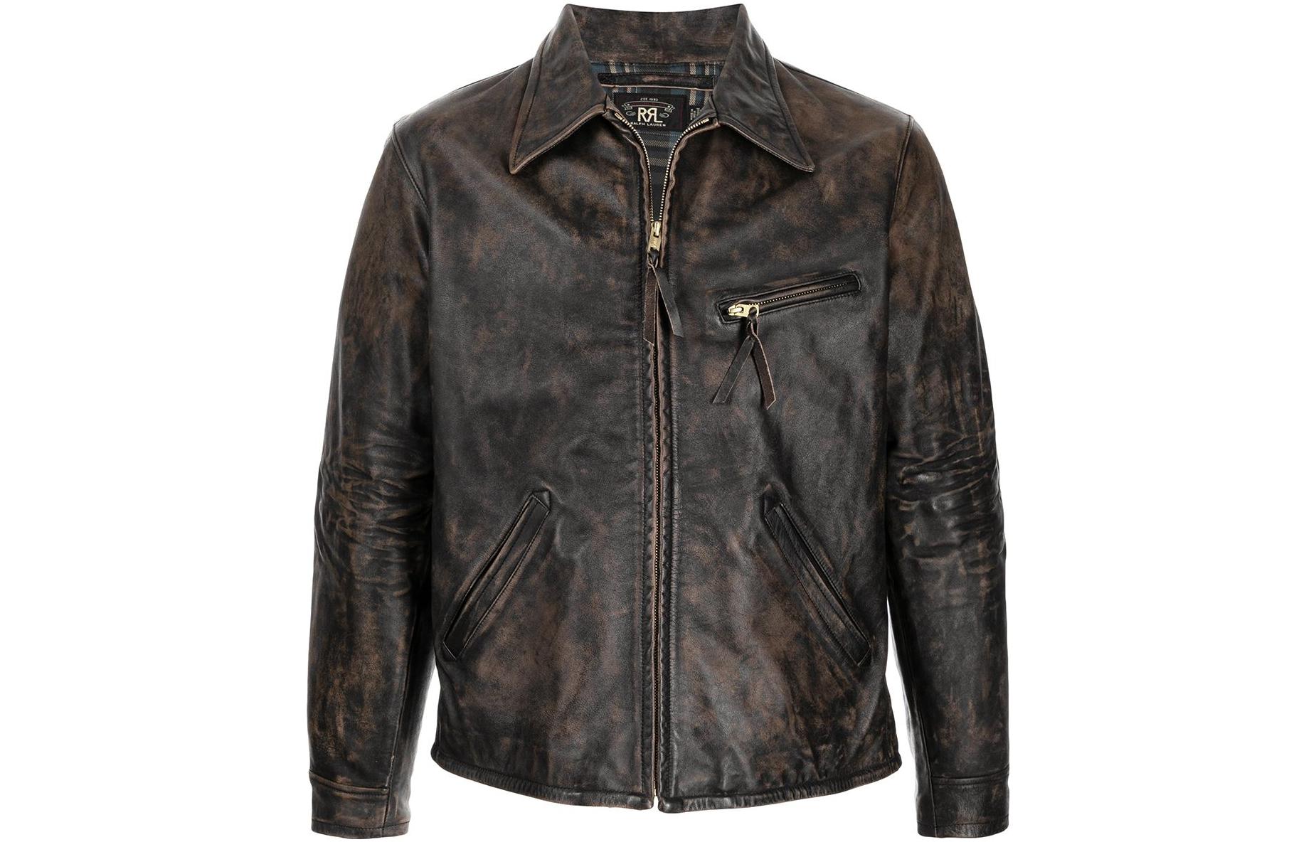 Double RL Кожаная куртка-поло на молнии, Umber
Double RL Кожаная куртка-поло на молнии, Umber