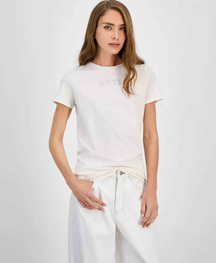 Женская хлопковая футболка с логотипом Crewneck BOSS Orange, белый
Женская хлопковая футболка с логотипом Crewneck BOSS Orange, белый