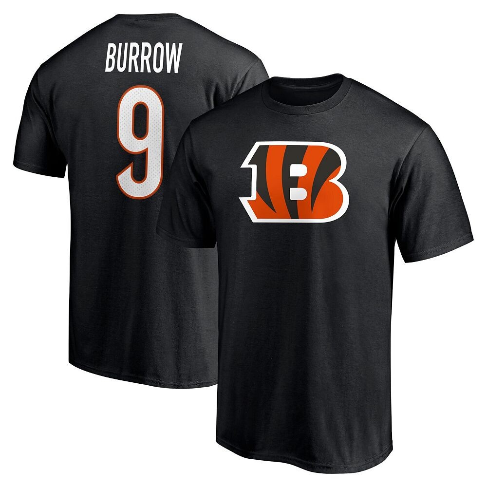 Мужская черная футболка Fanatics с логотипом Joe Burrow Cincinnati Bengals со значком игрока, именем и номером, цвет Bng Black
Мужская черная футболка Fanatics с логотипом Joe Burrow Cincinnati Bengals со значком игрока, именем и номером, цвет Bng Black