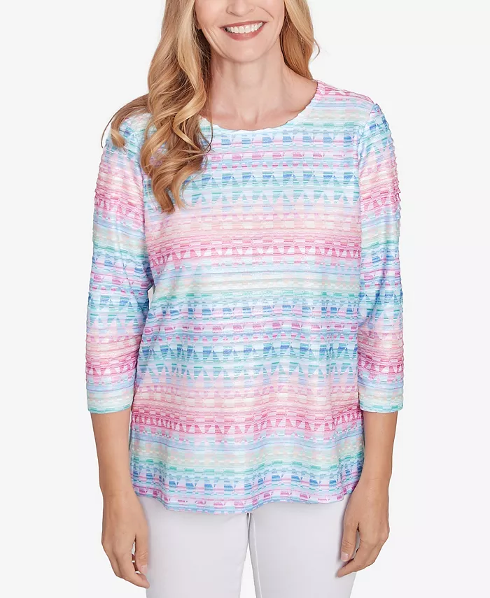 Женский классический биадерный топ с геометрическим узором и круглым вырезом Alfred Dunner, мультиколор
Женский классический биадерный топ с геометрическим узором и круглым вырезом Alfred Dunner, мультиколор