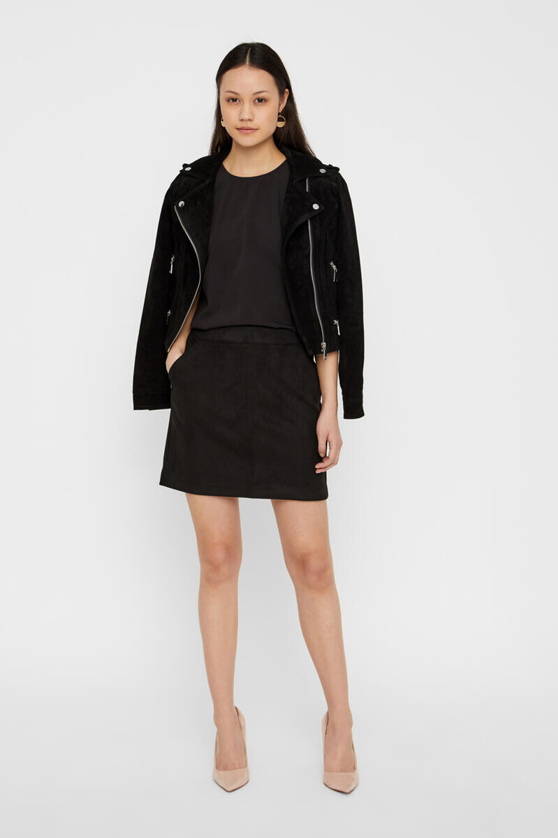 Короткая замшевая юбка Vero Moda, черный 
Короткая замшевая юбка Vero Moda, черный