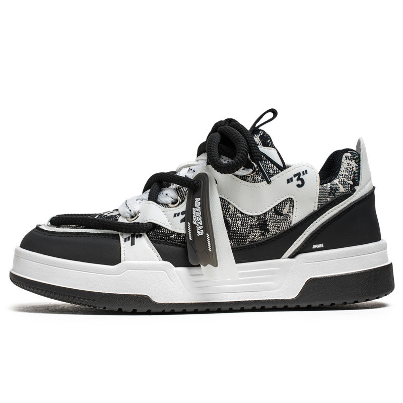 King Jinmai Низкие скейтерские кроссовки мужские бело-черные, цвет White Black
King Jinmai Низкие скейтерские кроссовки мужские бело-черные, цвет White Black