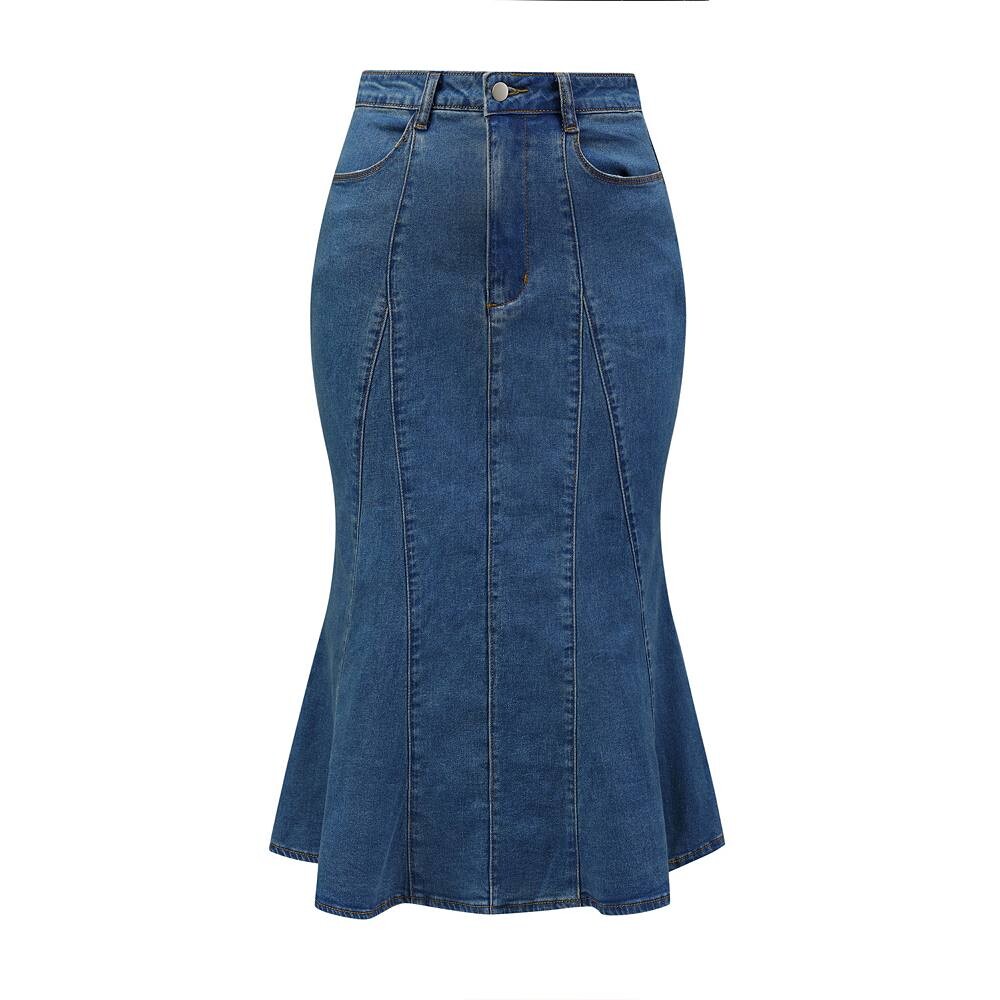 Женская облегающая джинсовая юбка миди с высокой талией на молнии и оборками по краю «рыбий хвост» ALLEGRA K, цвет Dark Blue
Женская облегающая джинсовая юбка миди с высокой талией на молнии и оборками по краю «рыбий хвост» ALLEGRA K, цвет Dark Blue