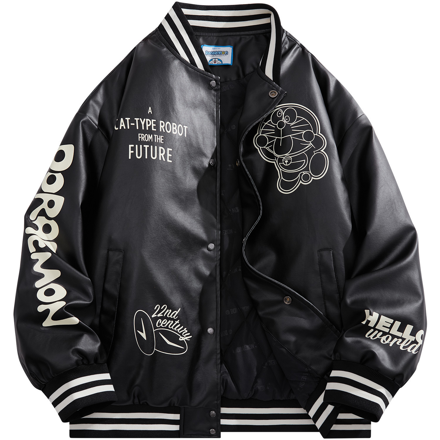 Doraemon Бейсбольная куртка унисекс, Black Baseball Puffer Jacket
Doraemon Бейсбольная куртка унисекс, Black Baseball Puffer Jacket