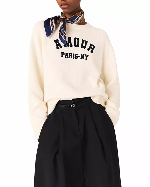 Вязаный свитер в рубчик Maje, белый
Вязаный свитер в рубчик Maje, белый