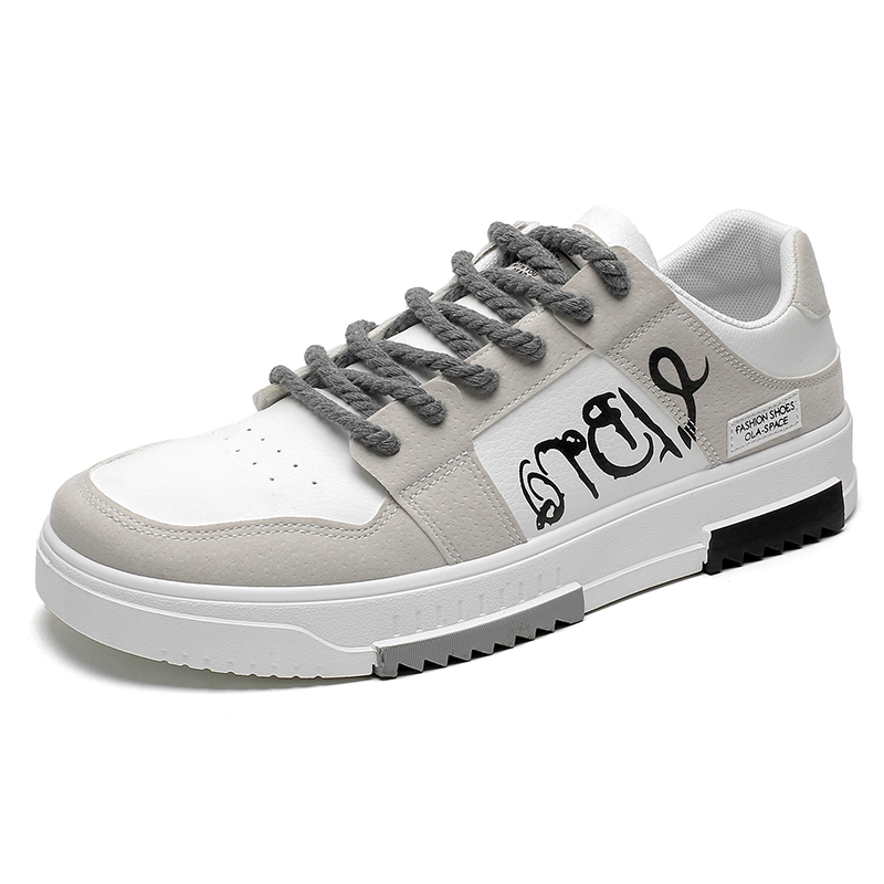 BINGO DUCK Скользоустойчивые мужские скейтерские кеды низкие бело-серые, цвет White Gray 
BINGO DUCK Скользоустойчивые мужские скейтерские кеды низкие бело-серые, цвет White Gray