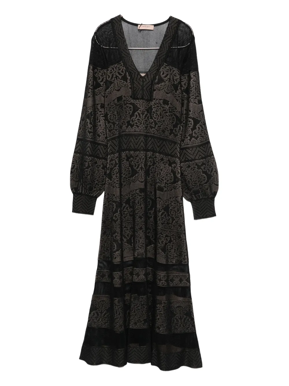 Платье макси с V-образным вырезом TWINSET, черный
Платье макси с V-образным вырезом TWINSET, черный