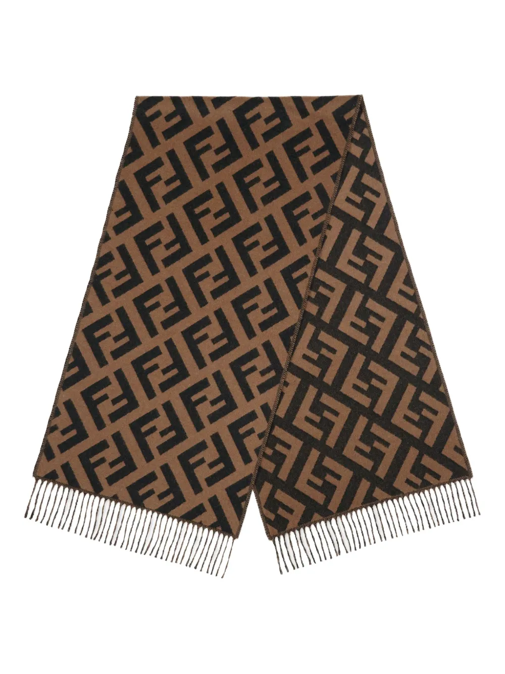 Жаккардовый шарф с логотипом FF FENDI, коричневый
Жаккардовый шарф с логотипом FF FENDI, коричневый