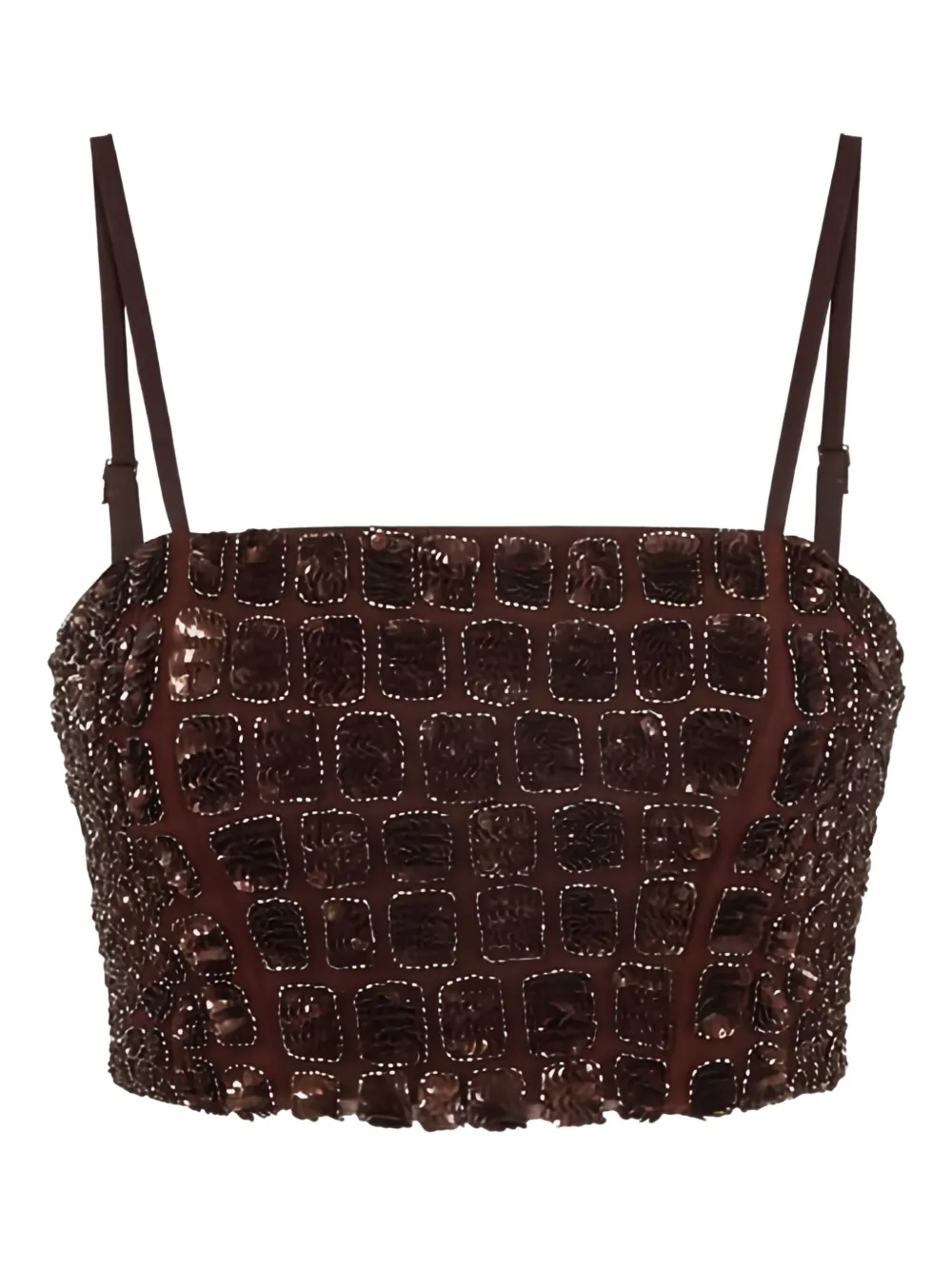 Топ из тюля с эффектом крокодиловой кожи Elisabetta Franchi, коричневый
Топ из тюля с эффектом крокодиловой кожи Elisabetta Franchi, коричневый