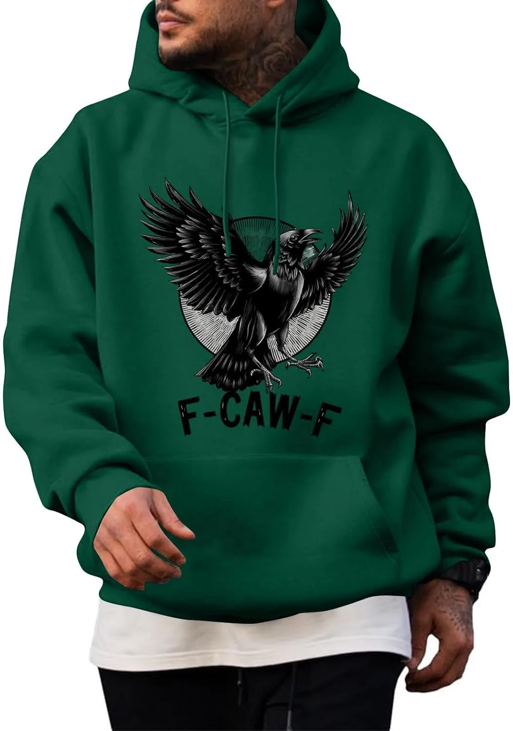 Мужская толстовка с капюшоном F-caw-F Crow Graphic, длинные рукава, с карманами FQZWONG
Мужская толстовка с капюшоном F-caw-F Crow Graphic, длинные рукава, с карманами FQZWONG