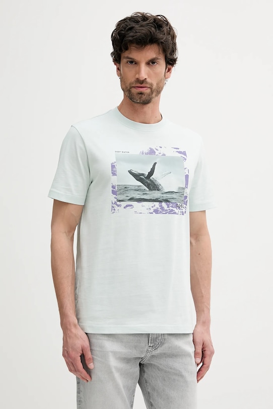 Хлопковая футболка Boss Orange, бирюзовый
Хлопковая футболка Boss Orange, бирюзовый