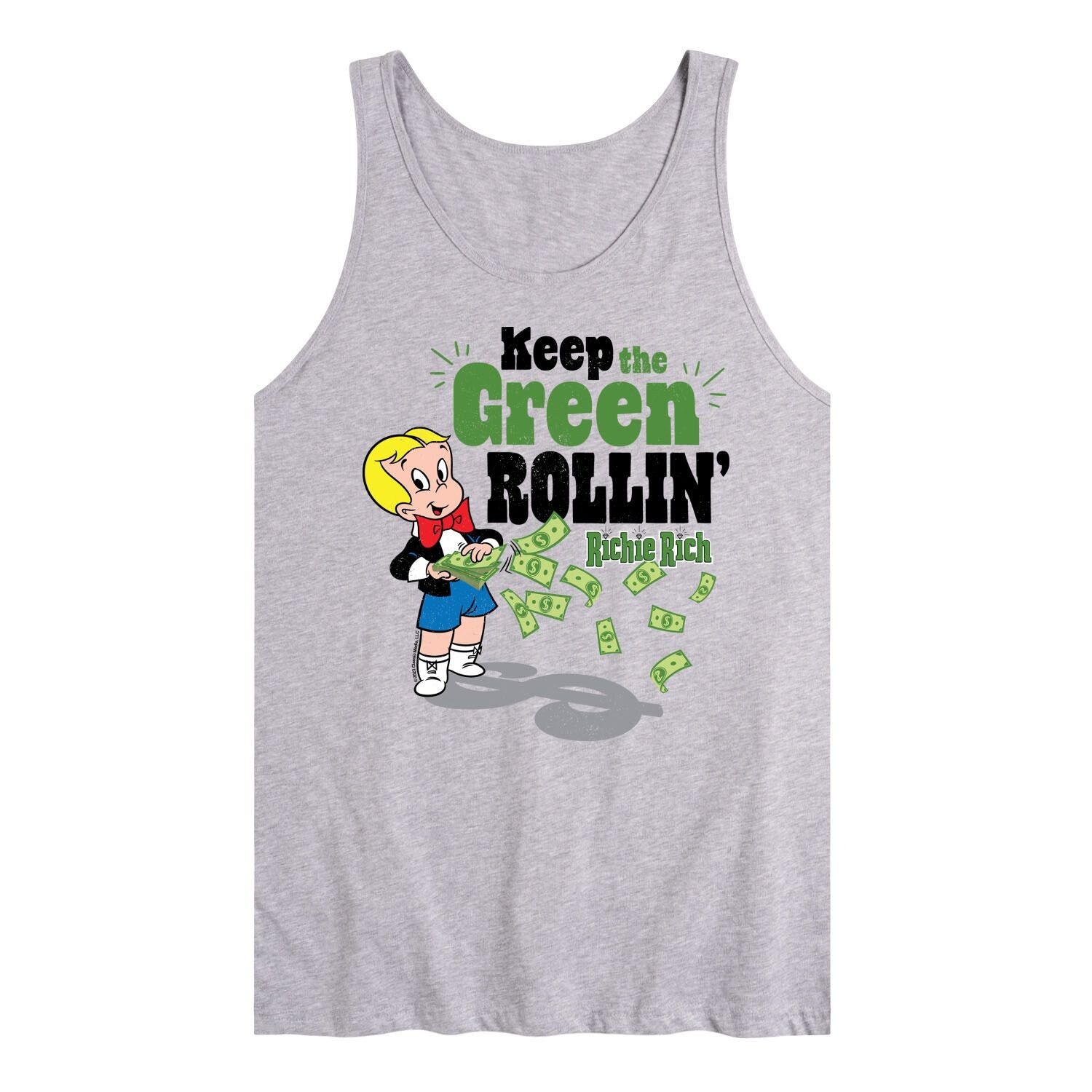 Мужская майка с рисунком Richie Rich Keep Green Rollin' Licensed Character
Мужская майка с рисунком Richie Rich Keep Green Rollin' Licensed Character