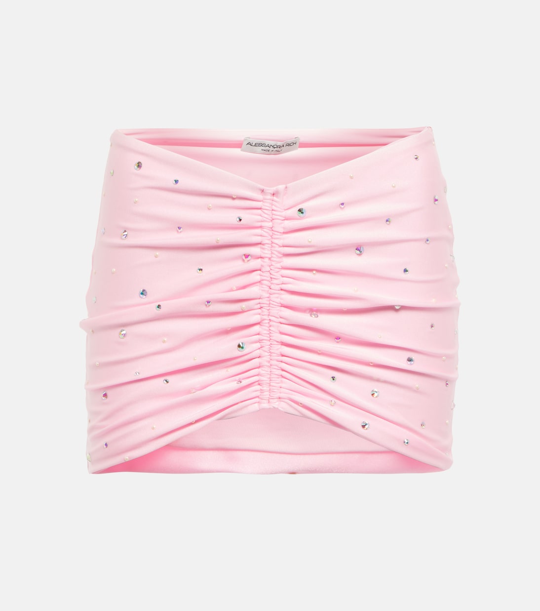 Мини-юбка с рюшами, украшенная кристаллами Alessandra Rich, розовый
Мини-юбка с рюшами, украшенная кристаллами Alessandra Rich, розовый