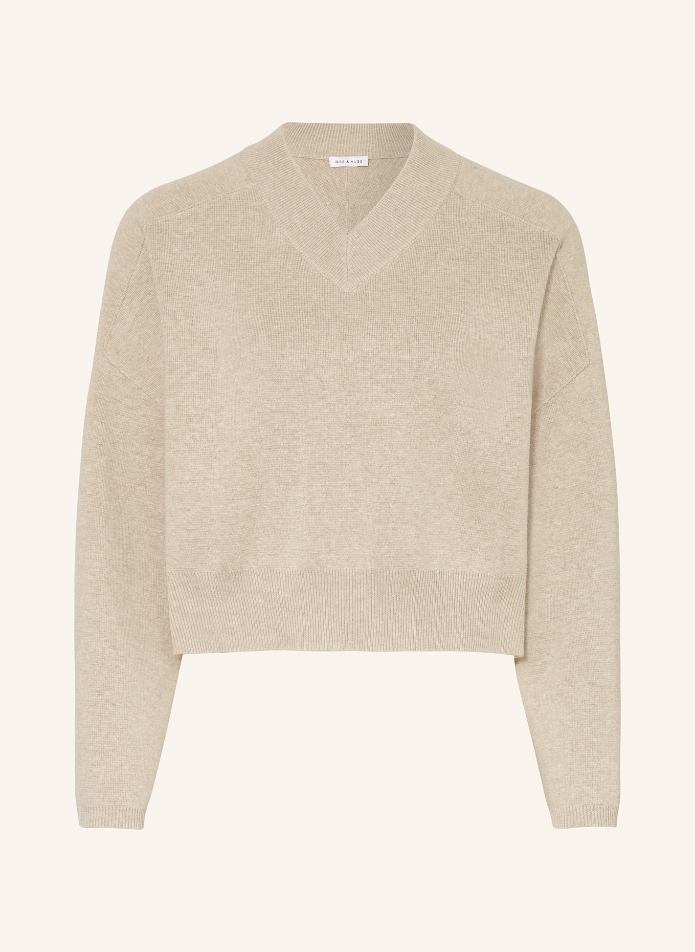Укороченный свитер со льном Mrs & Hugs, бежевый
Укороченный свитер со льном Mrs & Hugs, бежевый