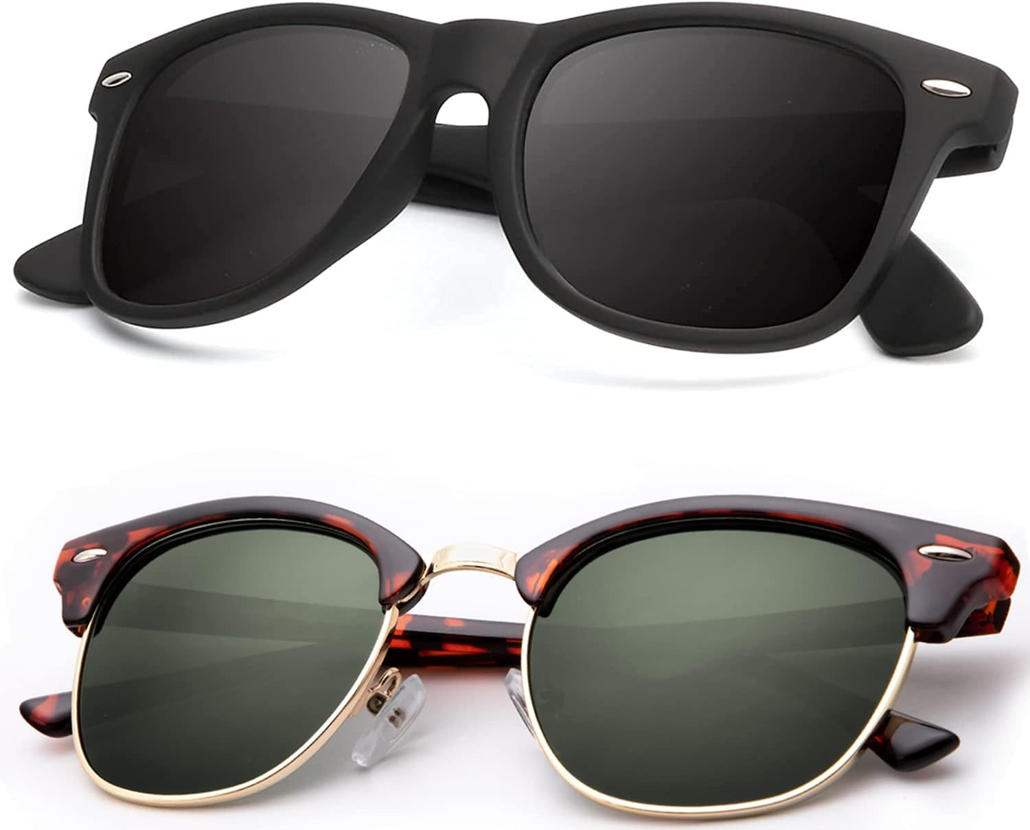 Поляризованные солнцезащитные очки KALIYADI для мужчин и женщин, полуободковая оправа, солнцезащитные очки для вождения, блокирующие УФ-излучение, B02-(2 Pack) Glossy Tortoise | G15 | Golden Rim / Matte Black
Поляризованные солнцезащитные очки KALIYADI для мужчин и женщин, полуободковая оправа, солнцезащитные очки для вождения, блокирующие УФ-излучение, B02-(2 Pack) Glossy Tortoise | G15 | Golden Rim / Matte Black