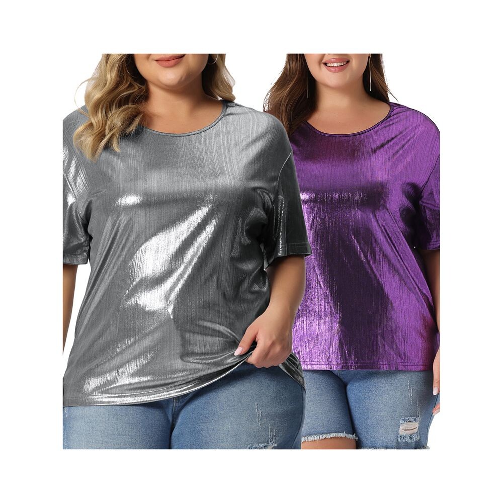 Женские футболки больших размеров с металлическим круглым вырезом и короткими рукавами, блузки, футболки Agnes Orinda, цвет Silver Purple
Женские футболки больших размеров с металлическим круглым вырезом и короткими рукавами, блузки, футболки Agnes Orinda, цвет Silver Purple