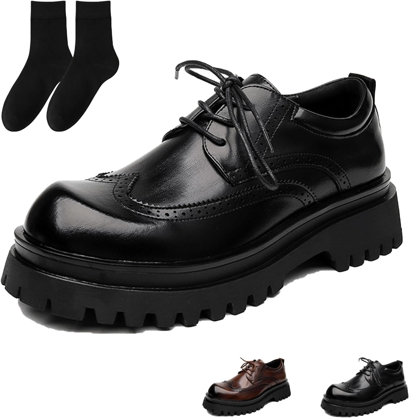 Мужские туфли на платформе с крыльями-броугами, массивные лоферы с крыльями, оксфорды на шнуровке для деловой одежды и работы в офисе Generic, черный
Мужские туфли на платформе с крыльями-броугами, массивные лоферы с крыльями, оксфорды на шнуровке для деловой одежды и работы в офисе Generic, черный