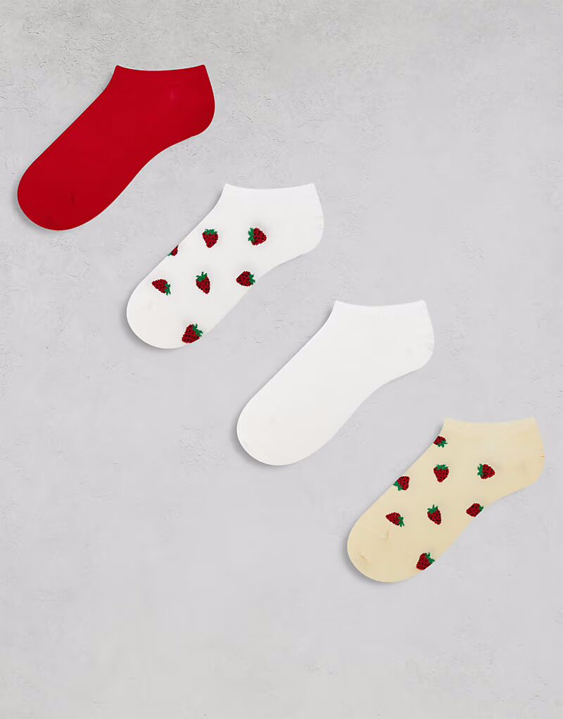 Носки Lindex с салатовым краем и клубничным узором, 4 шт. в упаковке, цвет мульти
Носки Lindex с салатовым краем и клубничным узором, 4 шт. в упаковке, цвет мульти