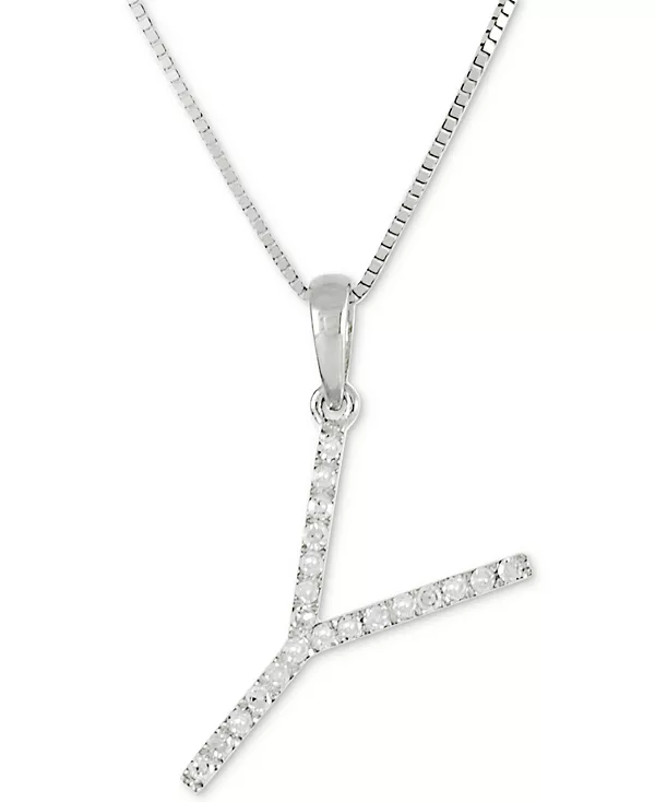 Ожерелье с бриллиантом (1/10 карата) в форме инициала из 10-каратного белого золота, 16 дюймов + 2 дюйма удлинителя Macy'S, y
Ожерелье с бриллиантом (1/10 карата) в форме инициала из 10-каратного белого золота, 16 дюймов + 2 дюйма удлинителя Macy'S, y