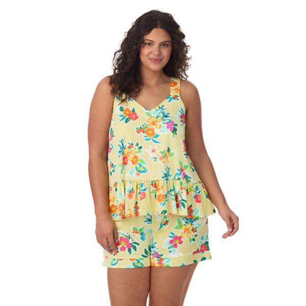 Уютный пижамный комплект больших размеров: майка и пижамные шорты Cuddl Duds, цвет butter floral
Уютный пижамный комплект больших размеров: майка и пижамные шорты Cuddl Duds, цвет butter floral