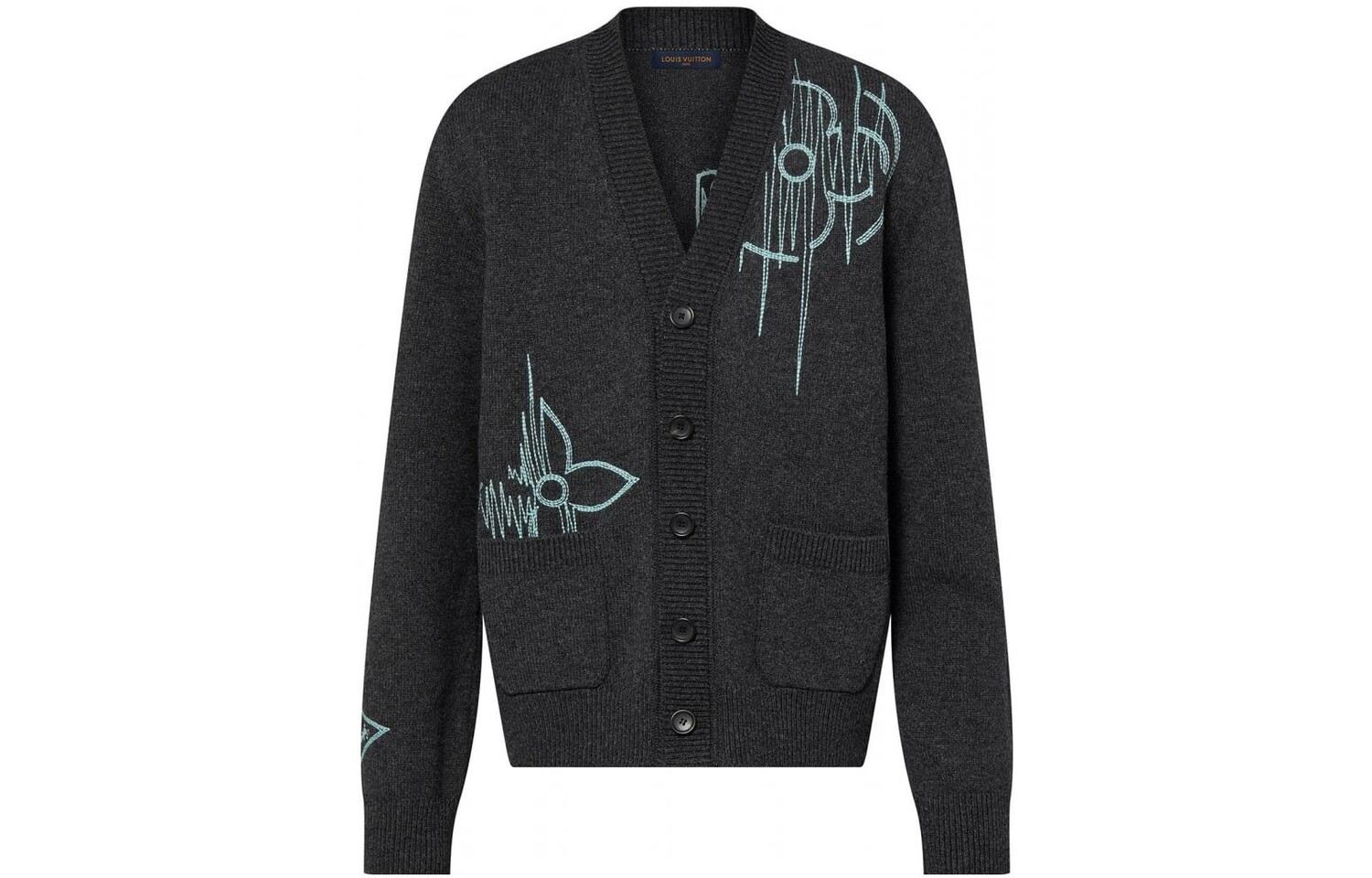 Кардиган мужской Louis Vuitton, черный / синий 
Кардиган мужской Louis Vuitton, черный / синий