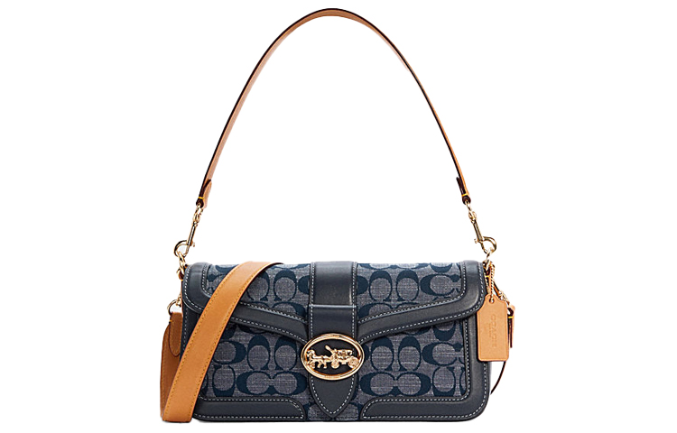 COACH Джинсовая холщовая сумка через плечо с кожаными вставками
COACH Джинсовая холщовая сумка через плечо с кожаными вставками