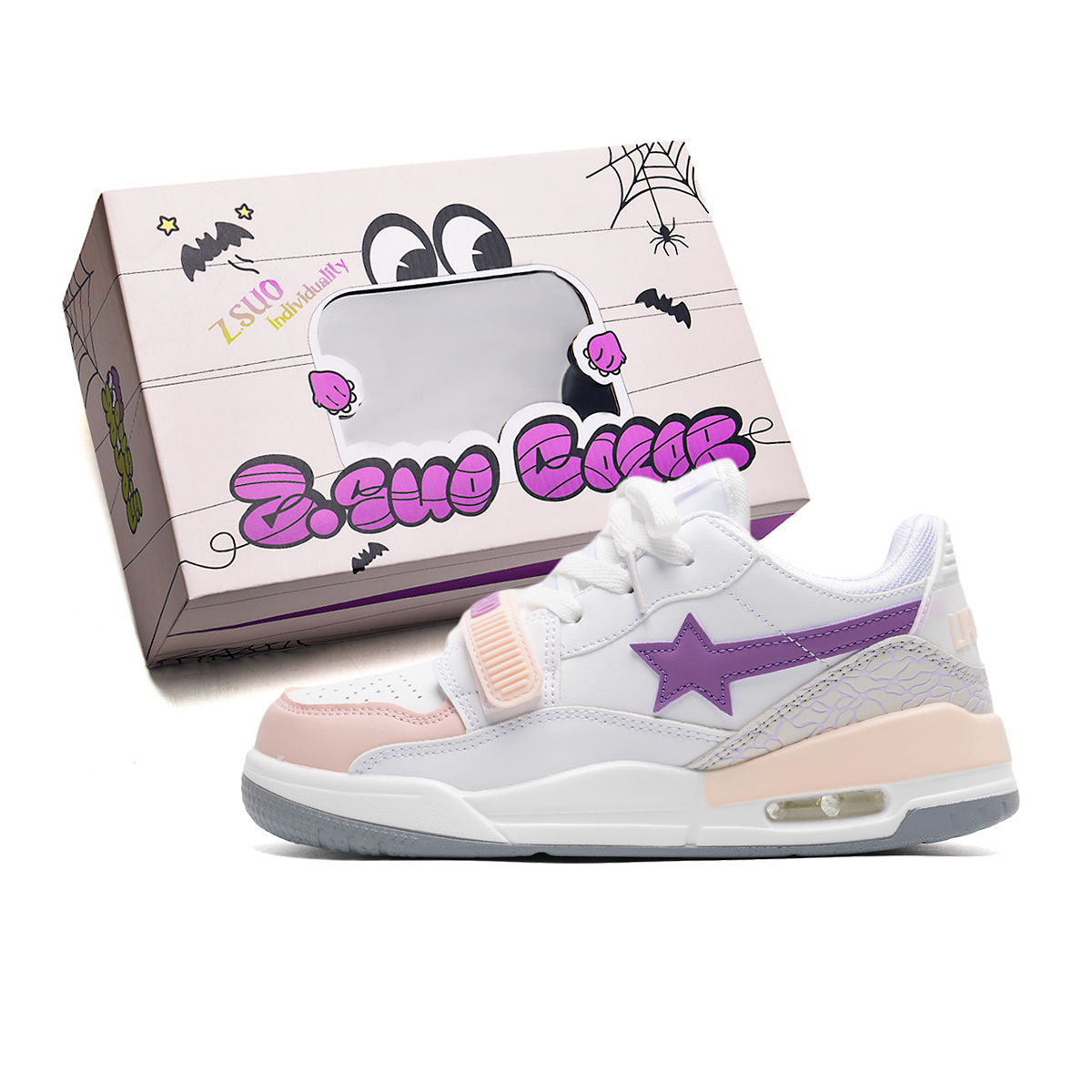 Z.SUO Повышенные устойчивые к истиранию дышащие нескользящие низкие скейтбордские кроссовки унисекс розово-фиолетовые, цвет Pink Purple
Z.SUO Повышенные устойчивые к истиранию дышащие нескользящие низкие скейтбордские кроссовки унисекс розово-фиолетовые, цвет Pink Purple