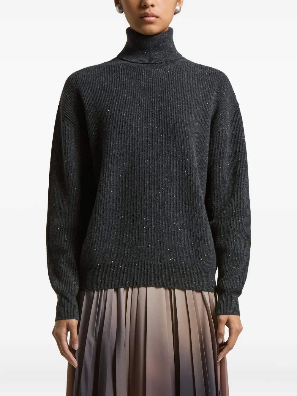 Свитер с высоким воротником Peserico, серый 
Свитер с высоким воротником Peserico, серый