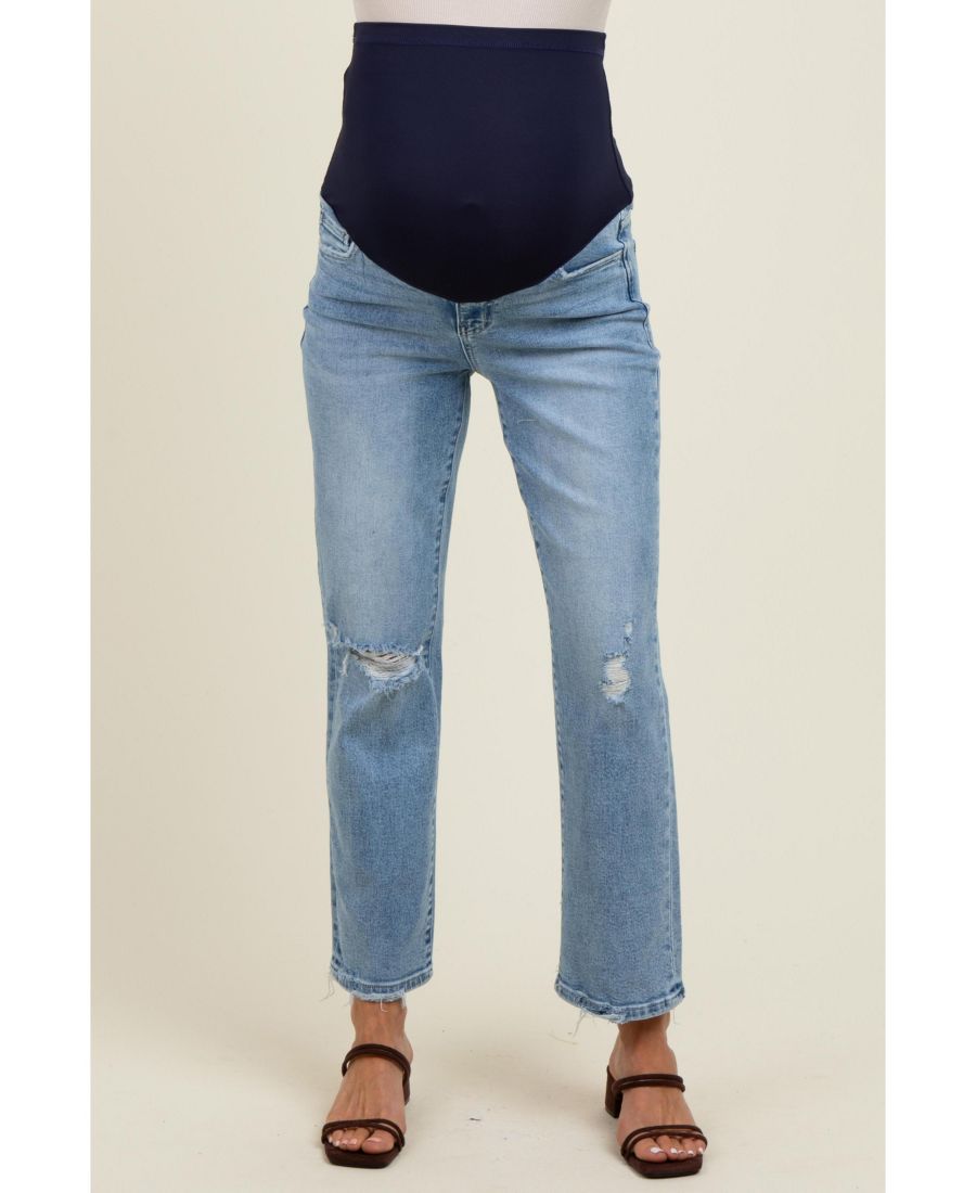 Светло-голубые джинсы для беременных с открытыми коленями и щиколотками, прямого кроя, с эффектом потертости Pinkblush, Light blue
Светло-голубые джинсы для беременных с открытыми коленями и щиколотками, прямого кроя, с эффектом потертости Pinkblush, Light blue