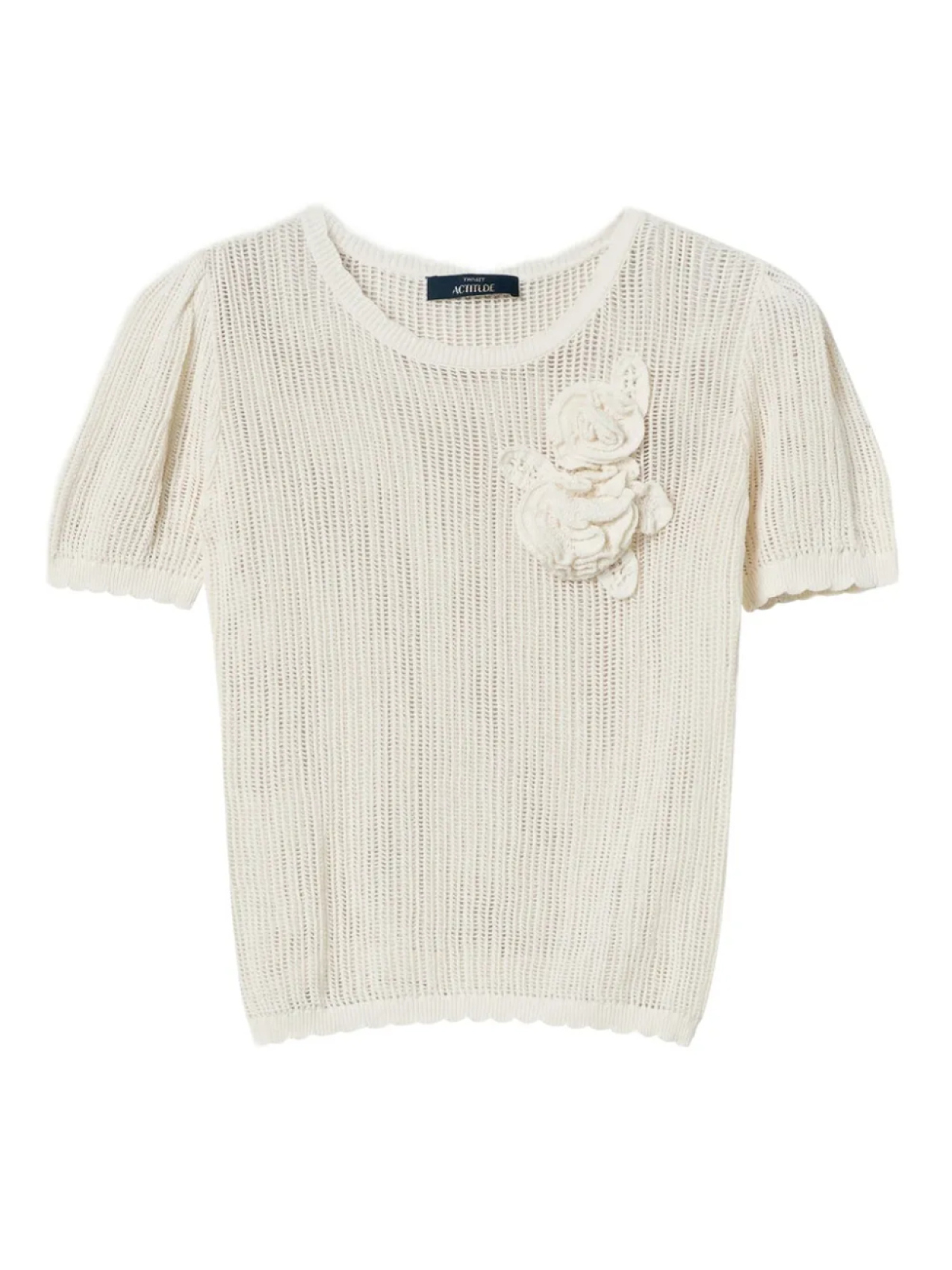 Свитер с цветочной аппликацией TWINSET, белый
Свитер с цветочной аппликацией TWINSET, белый