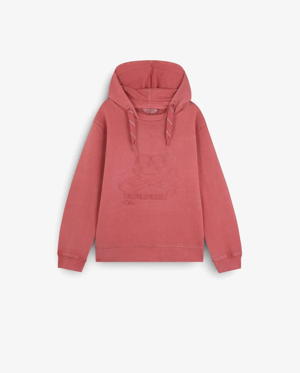 Детская хлопковая толстовка с капюшоном Scalpers, малиновый 
Детская хлопковая толстовка с капюшоном Scalpers, малиновый