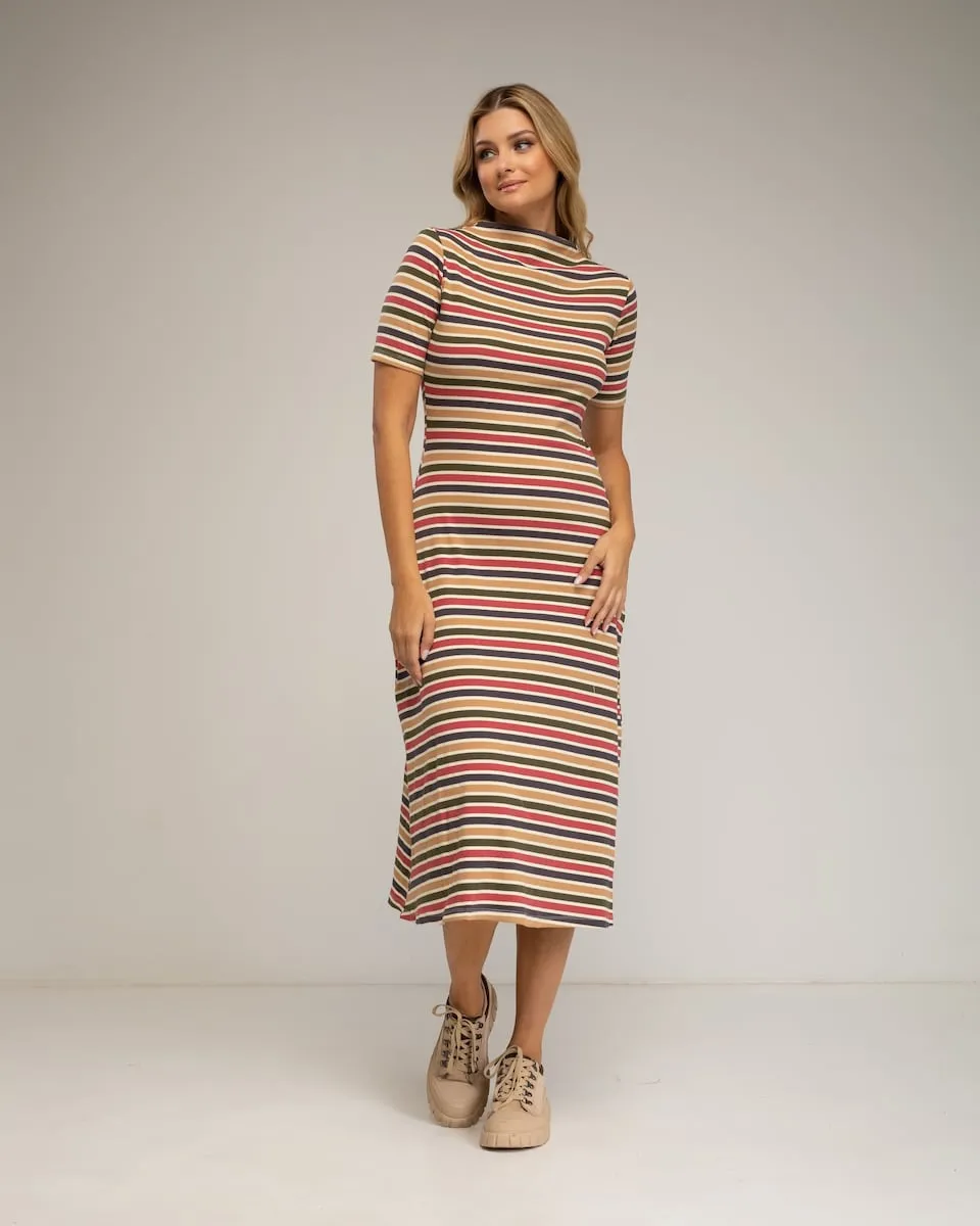 Платье миди в полоску Tantra, бежевый/коричневый
Платье миди в полоску Tantra, бежевый/коричневый