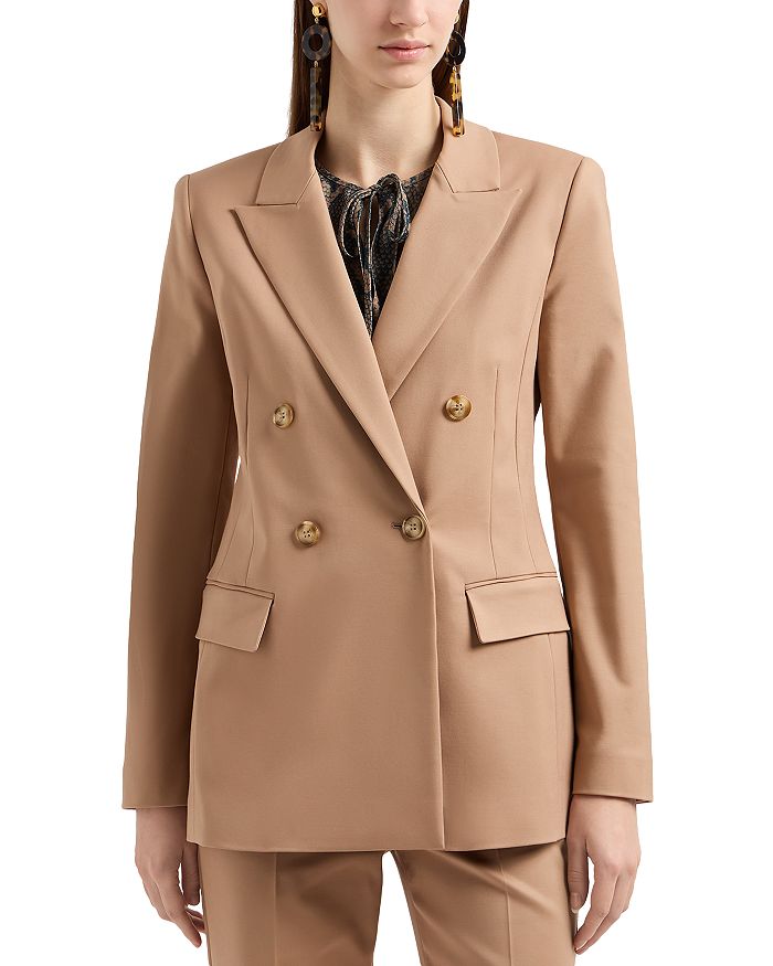 Эластичный хлопковый двубортный блейзер Emporio Armani, коричневый/бежевый
Эластичный хлопковый двубортный блейзер Emporio Armani, коричневый/бежевый