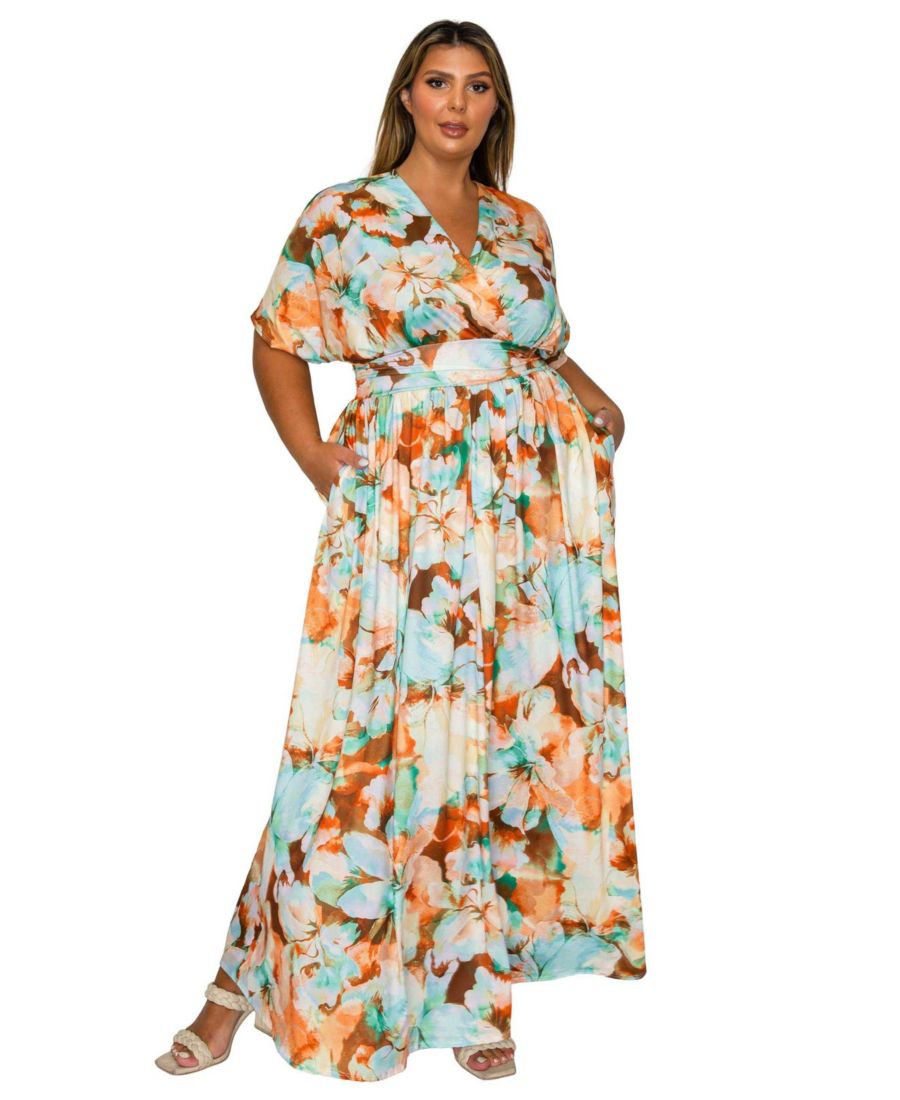 Женское платье больших размеров Minoa с цветочным принтом и завышенной талией L I V D, Brown/mint
Женское платье больших размеров Minoa с цветочным принтом и завышенной талией L I V D, Brown/mint