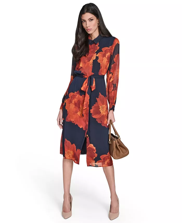 Женское платье-рубашка миди с принтом Calvin Klein, синий
Женское платье-рубашка миди с принтом Calvin Klein, синий