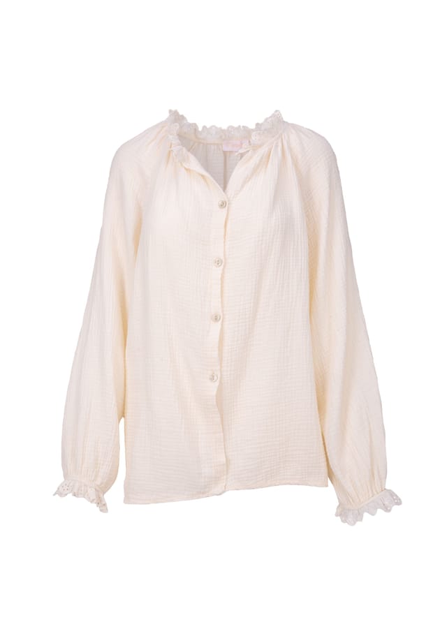 Блузка Эмма муслиновая оверсайз оверсайз из 100% хлопка муслиновая блузка с кружевом Seasons Of April, бежевый 
Блузка Эмма муслиновая оверсайз оверсайз из 100% хлопка муслиновая блузка с кружевом Seasons Of April, бежевый