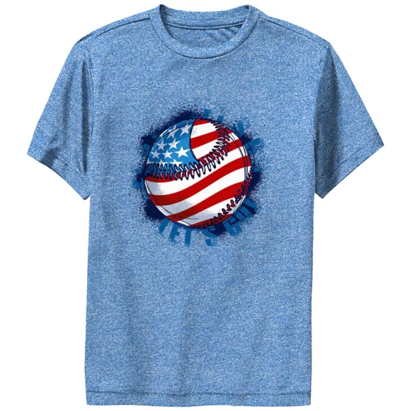 Бейсбольная футболка с принтом флага США для мальчиков Licensed Character, синий
Бейсбольная футболка с принтом флага США для мальчиков Licensed Character, синий