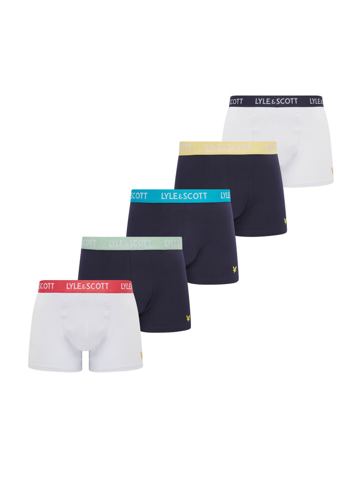 Трусы боксеры Lyle & Scott Trunks 5-Er Set, цвет Hellweiß/Marineblau mit mehrfarbigem Bund
Трусы боксеры Lyle & Scott Trunks 5-Er Set, цвет Hellweiß/Marineblau mit mehrfarbigem Bund