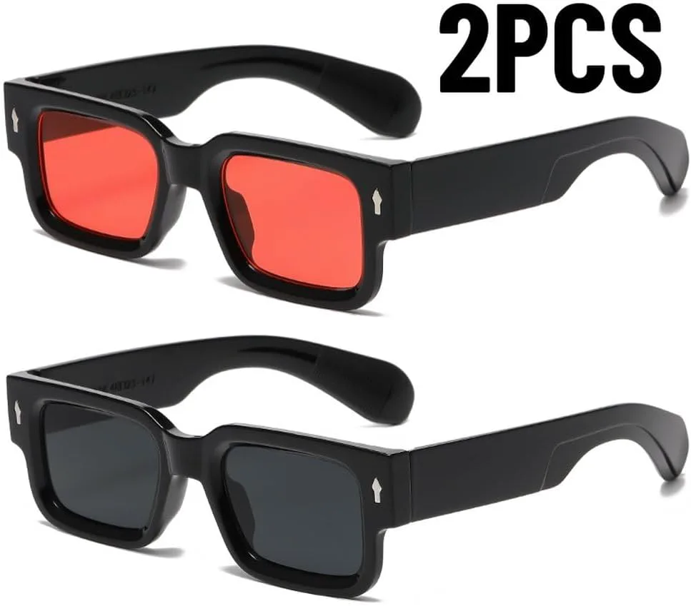 2 классических ретро-солнцезащитных очков прямоугольной формы для мужчин и женщин, для активного отдыха и вождения, модные очки для женщин и мужчин GHVWYX, 2pcs4
2 классических ретро-солнцезащитных очков прямоугольной формы для мужчин и женщин, для активного отдыха и вождения, модные очки для женщин и мужчин GHVWYX, 2pcs4