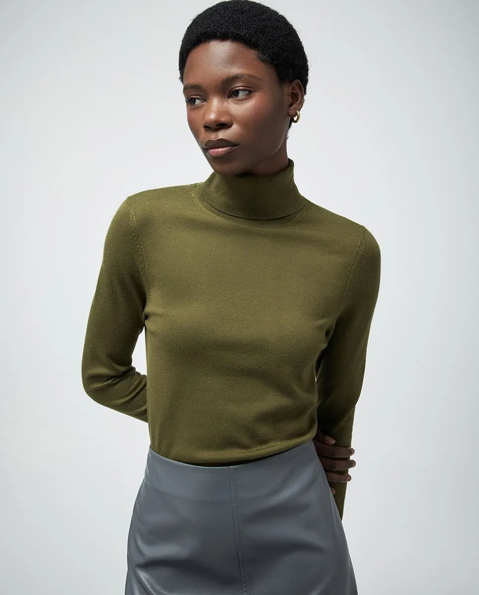 Свитер с высоким воротником Sfera, оливковый зеленый
Свитер с высоким воротником Sfera, оливковый зеленый