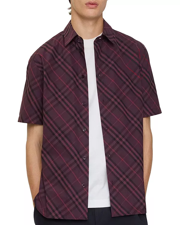 Хлопковая рубашка с клетчатым рисунком Burberry, фиолетовый
Хлопковая рубашка с клетчатым рисунком Burberry, фиолетовый