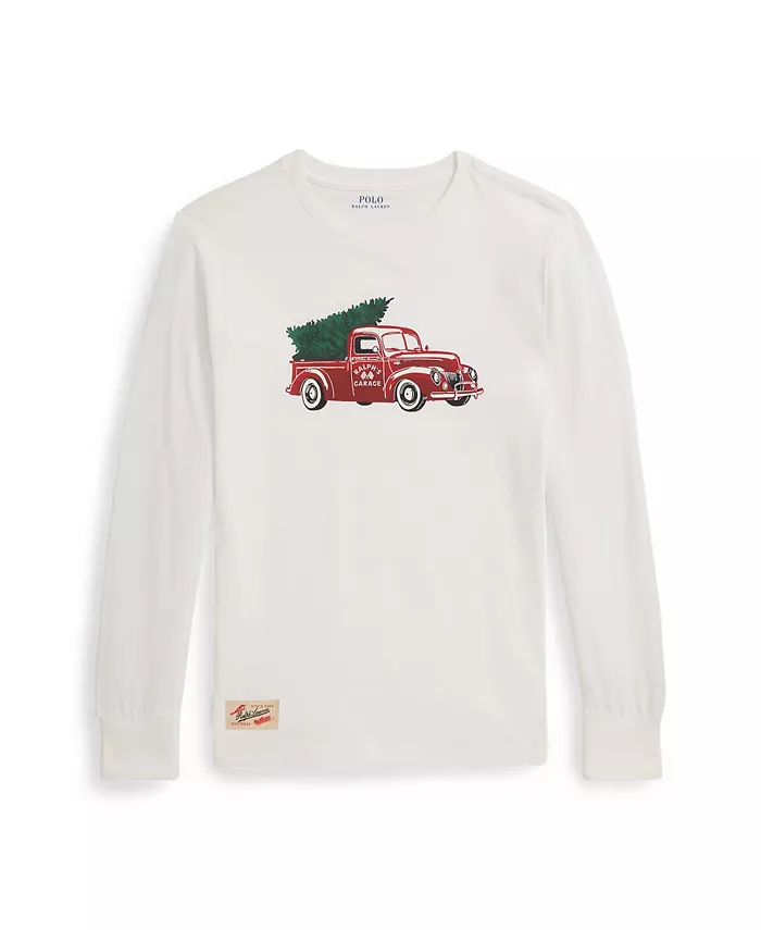 Мальчиковая футболка с длинным рукавом из хлопка с принтом грузовика, размеры 8-20 Polo Ralph Lauren, белый
Мальчиковая футболка с длинным рукавом из хлопка с принтом грузовика, размеры 8-20 Polo Ralph Lauren, белый
