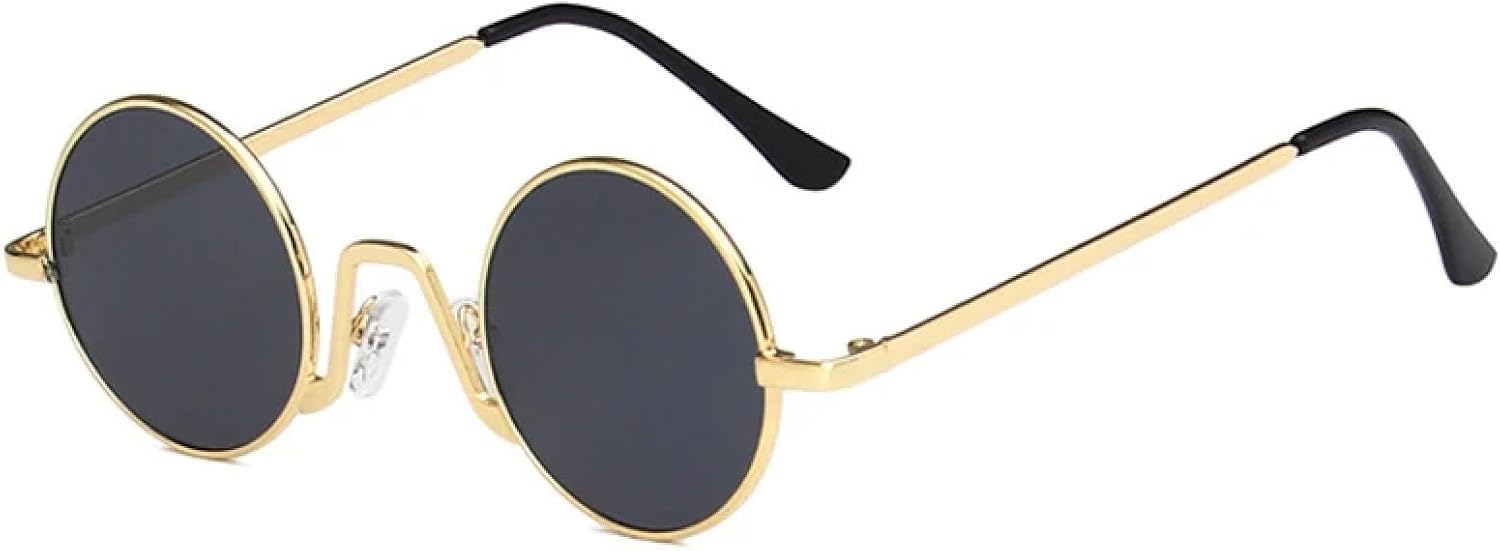 Солнцезащитные очки с защитой от УФ-излучения UV400 | Маленькие круглые, в стиле панк, металлические, черные | Для женщин и мужчин, для занятий спортом на открытом воздухе и вождения DSVIGF, Gold-black
Солнцезащитные очки с защитой от УФ-излучения UV400 | Маленькие круглые, в стиле панк, металлические, черные | Для женщин и мужчин, для занятий спортом на открытом воздухе и вождения DSVIGF, Gold-black