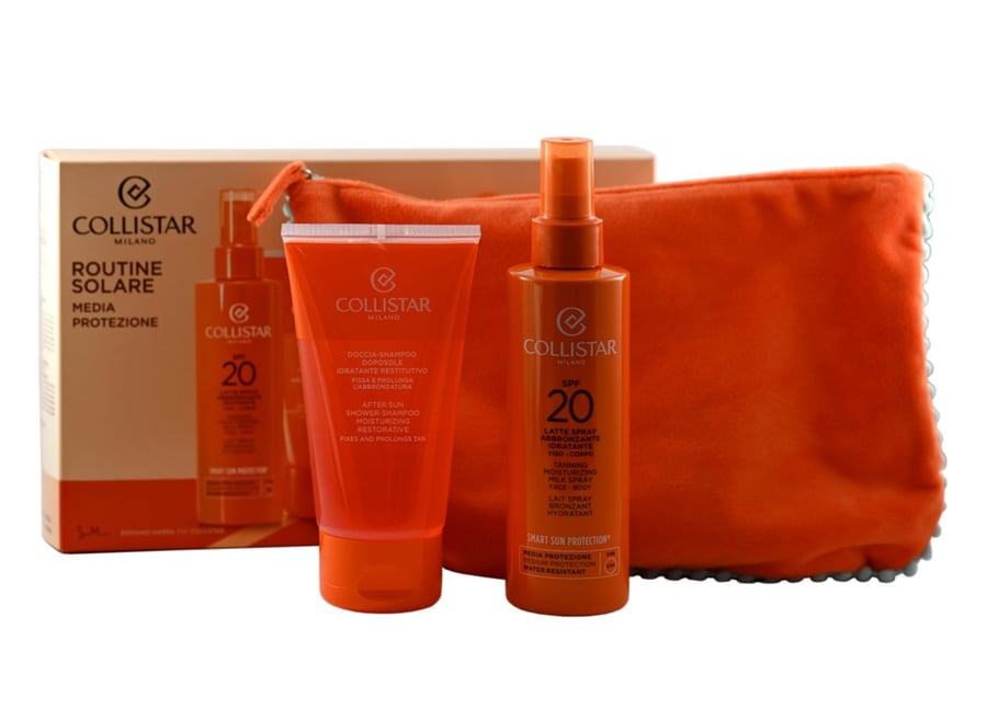 Collistar, Косметический набор, солнцезащитный лосьон для лица и тела SPF 20 200 мл, шампунь-гель после загара для тела и волос 150 мл, косметичка
Collistar, Косметический набор, солнцезащитный лосьон для лица и тела SPF 20 200 мл, шампунь-гель после загара для тела и волос 150 мл, косметичка