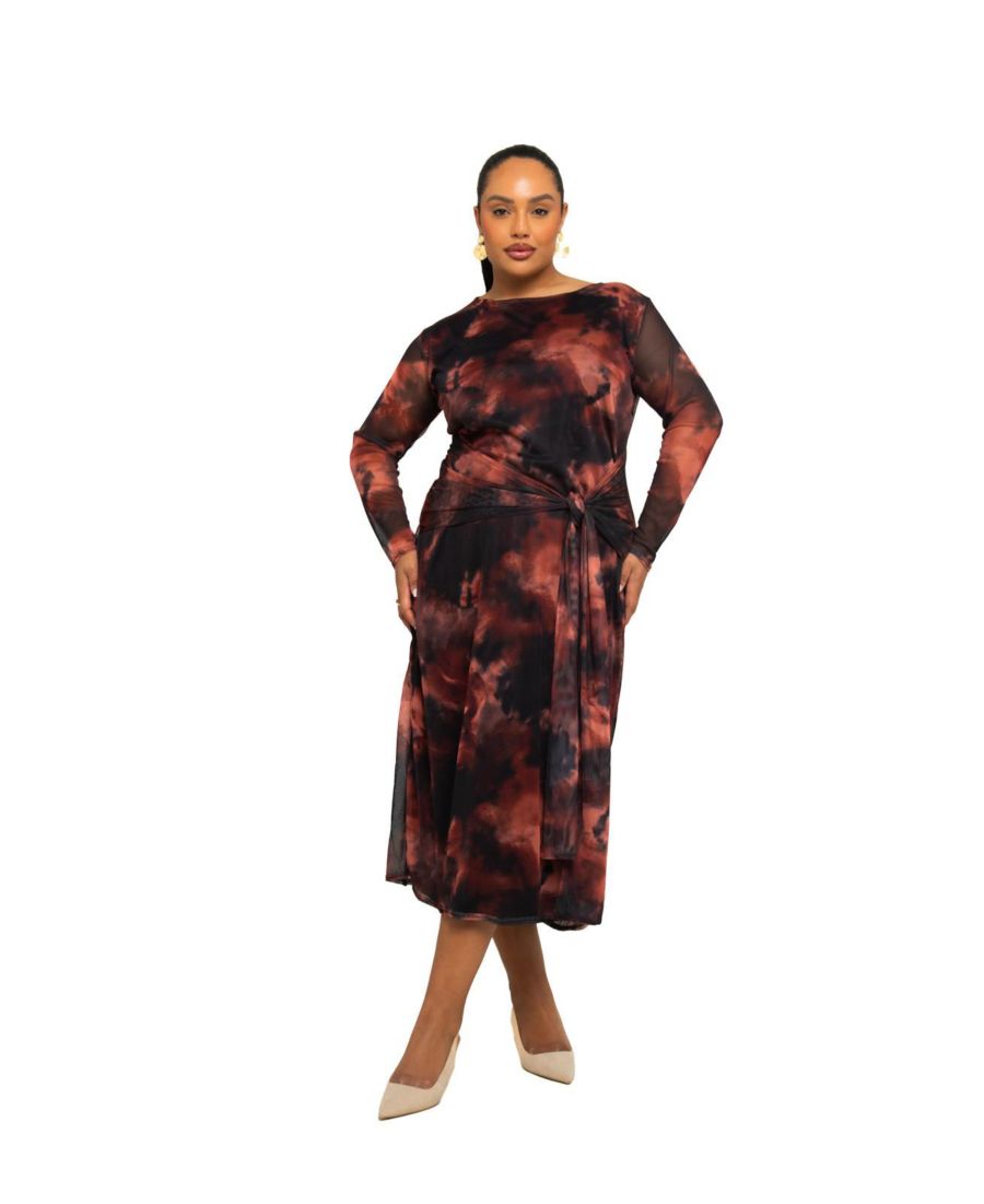 Женское ретро-платье миди из сетчатой ткани с принтом тай-дай FASHION-SZN CURVE, Brown
Женское ретро-платье миди из сетчатой ткани с принтом тай-дай FASHION-SZN CURVE, Brown