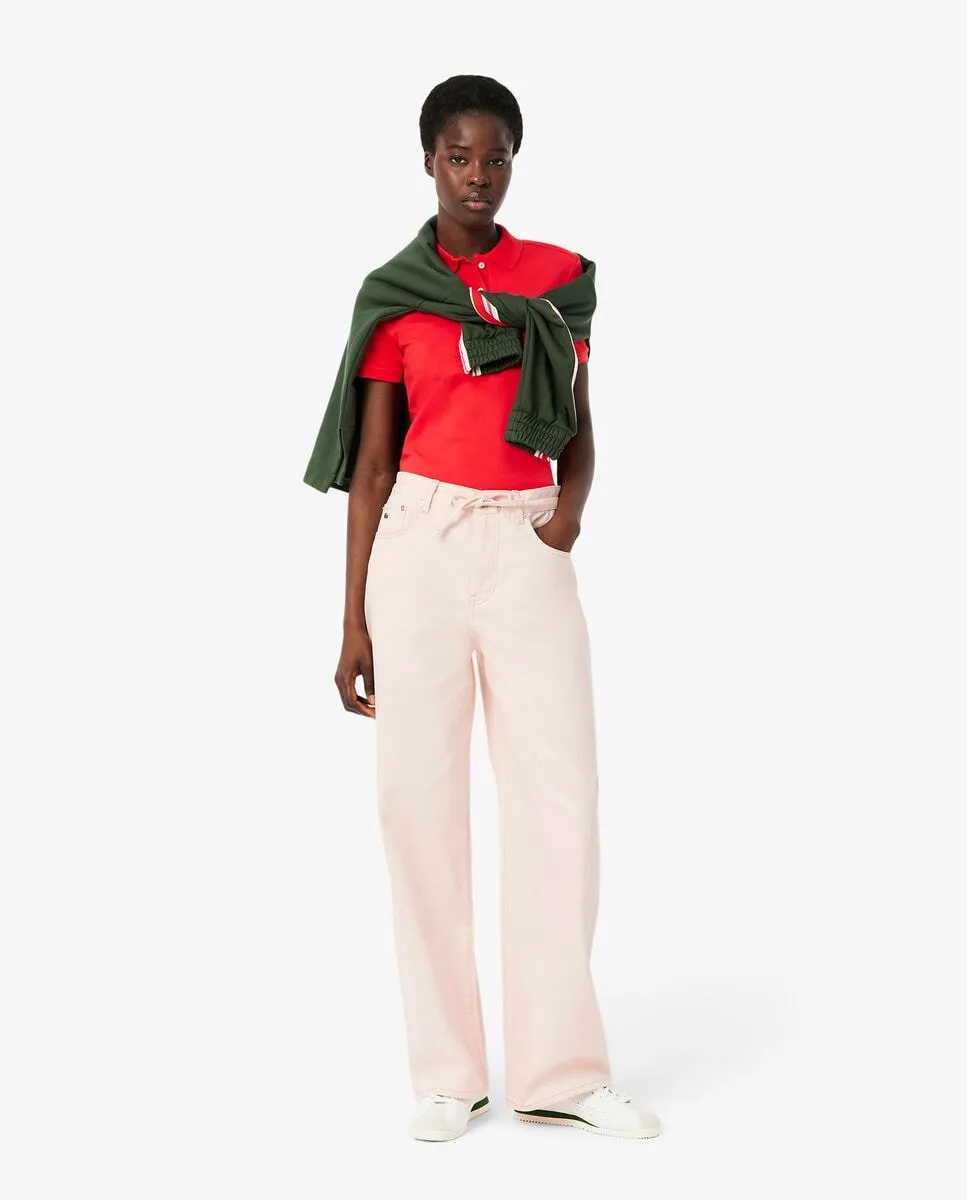 Женские широкие джинсовые джоггеры Lacoste, розовый 
Женские широкие джинсовые джоггеры Lacoste, розовый