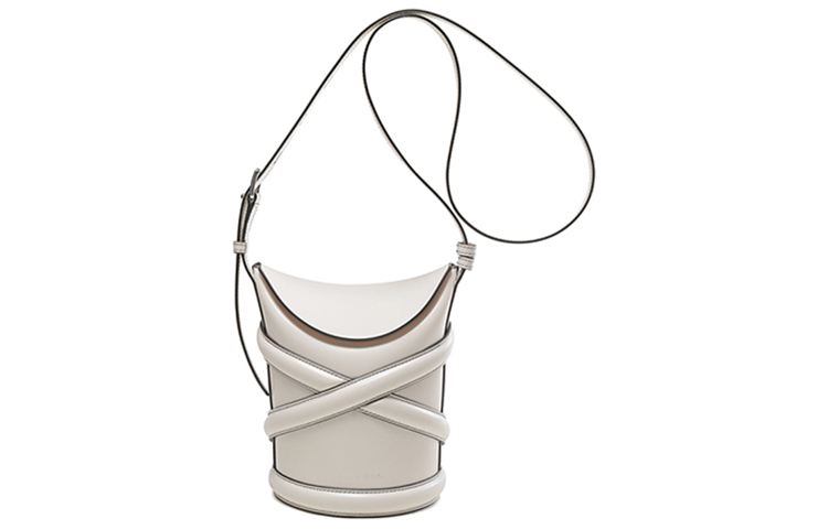 Alexander McQueen Сумка через плечо из коровьей кожи бачок женская слоновая кость белый