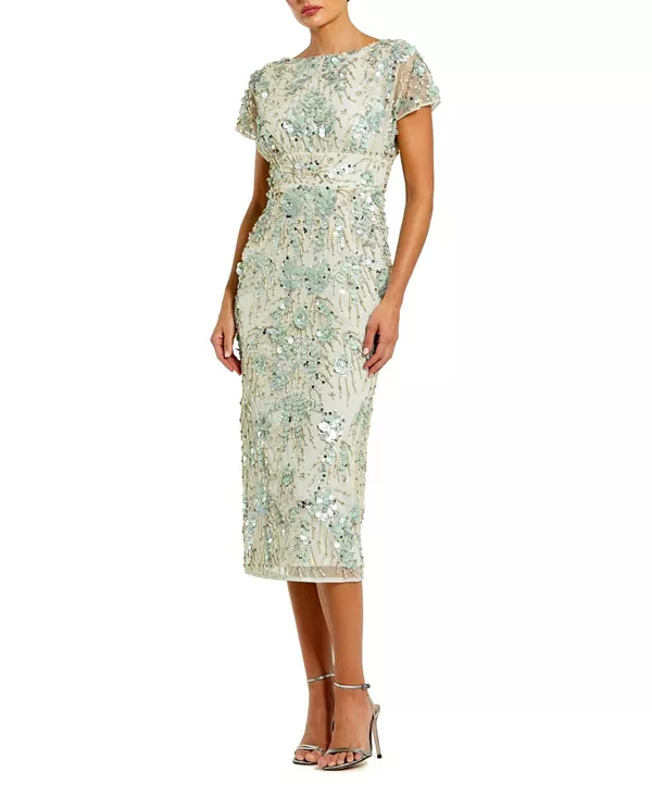 Платье-Миди с рукавами-крылышками из декоративной сетки Mac Duggal, зеленый
Платье-Миди с рукавами-крылышками из декоративной сетки Mac Duggal, зеленый