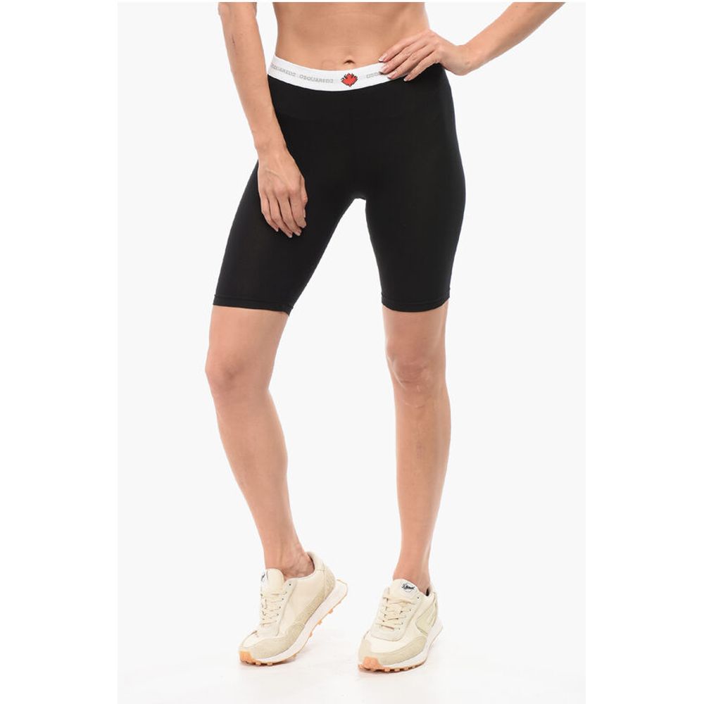 Нижнее белье Леггинсы в байкерском стиле с логотипом на поясе Dsquared2, черный 
Нижнее белье Леггинсы в байкерском стиле с логотипом на поясе Dsquared2, черный